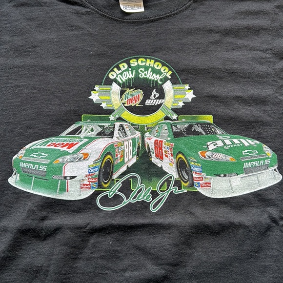 Nascar Chase Authentics Dale Earnhardt Jr. Mountain Dew Graphic Tee Old School - Picture 2 of 8